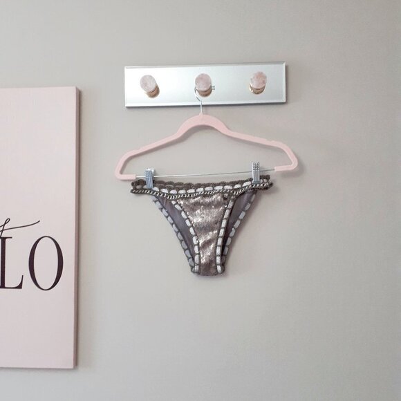 NWT Sugarfree sequin crochet metallic bikini top & bottom set - Picture 13 of 16